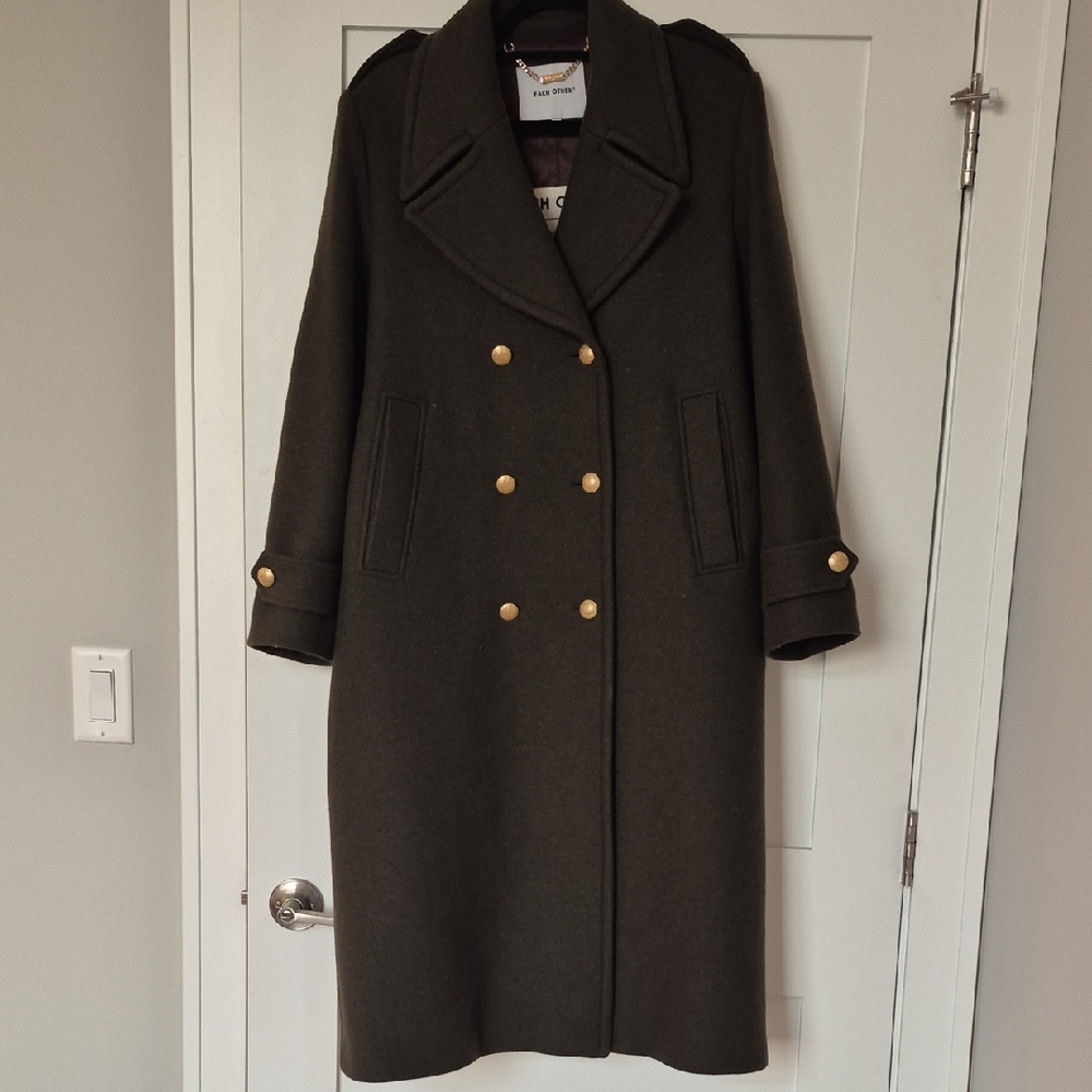 Each Other Long Wool Coat with Side Pockets. Oversized Silhouette.